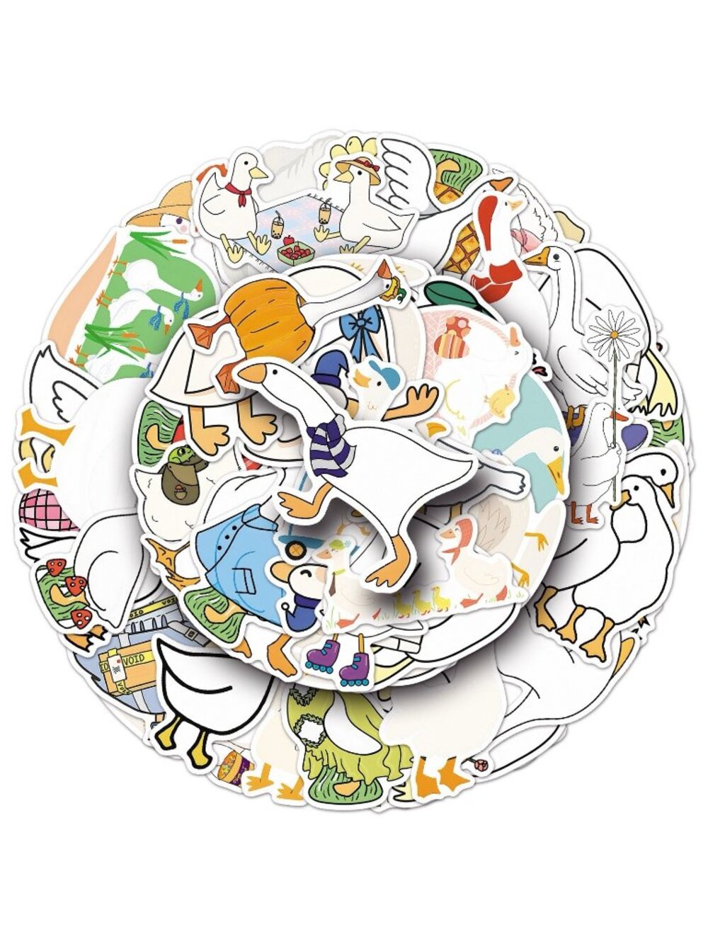 50 PCs Silly Goose Stickers Funny Goose Aesthetic Waterproof Decals